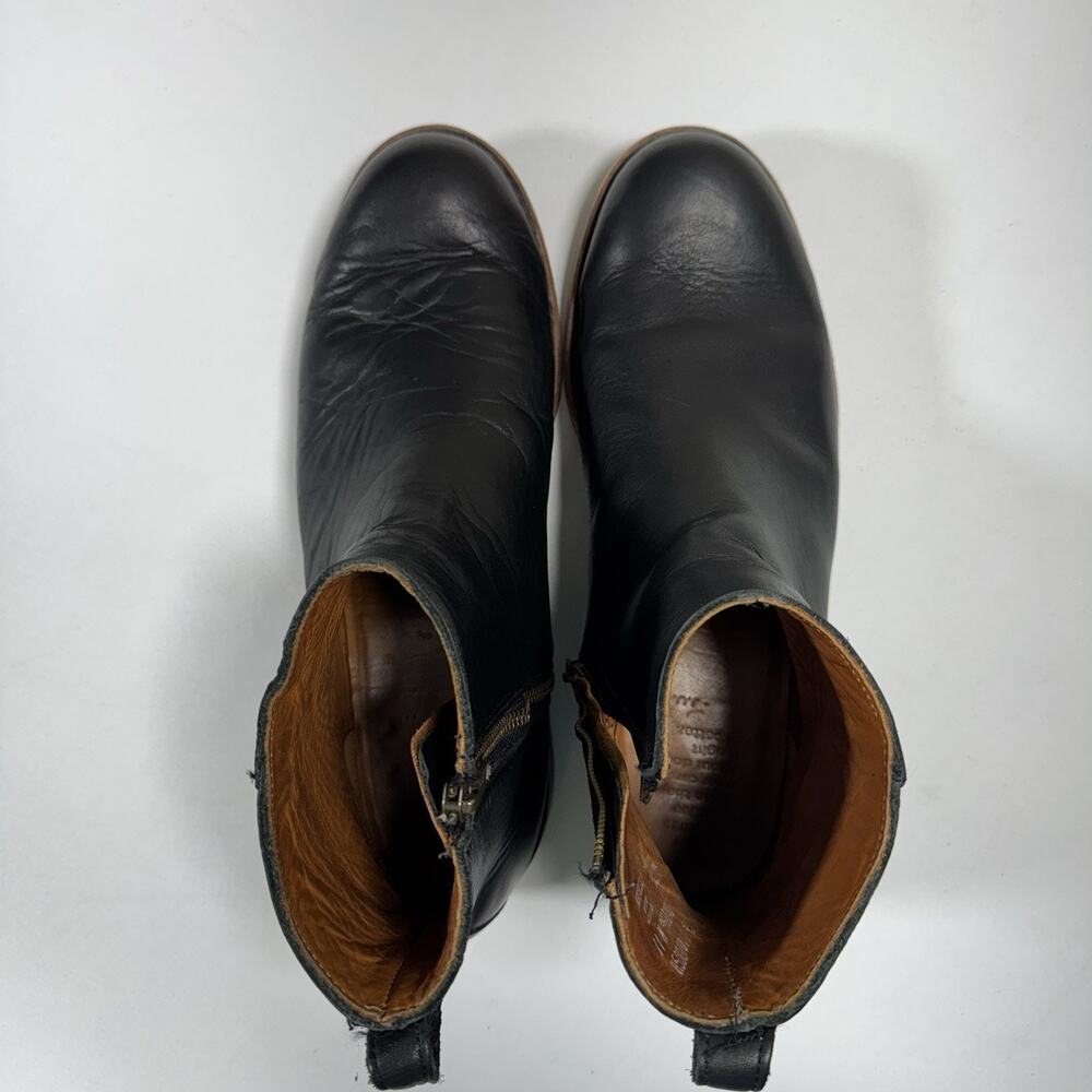HELM Men’s Black Leather Zip Ankle Boots 11M USA Made Minimalist Core - Picture 8 of 9